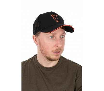 #2905 chh017_fox_collection_trucker_cap_black_and_orange_main_1