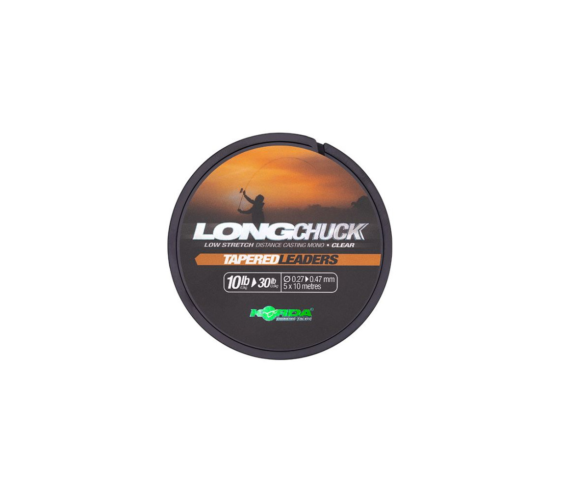 #3443 korda-sokovy-vlasec-longchuck-tapered-leaders-clear-5x10-m