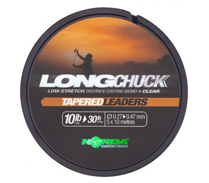 #3443 korda-sokovy-vlasec-longchuck-tapered-leaders-clear-5x10-m