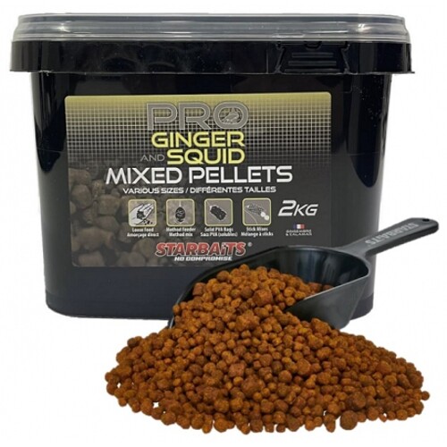 Starbaits Ginger Squid Pelety Mixed 2kg