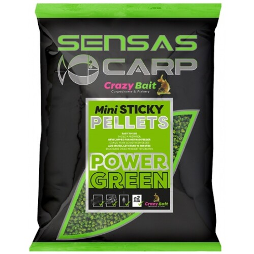 Mikropelety Sensas Mini Sticky Power Green (cesnak) 700g