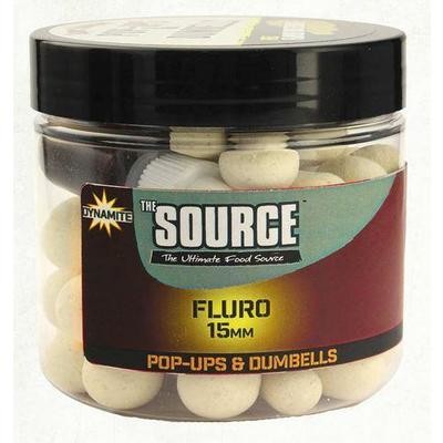 Dynamite Baits Pop-Ups&amp;Dumbells Fluro The Source (biela farba)