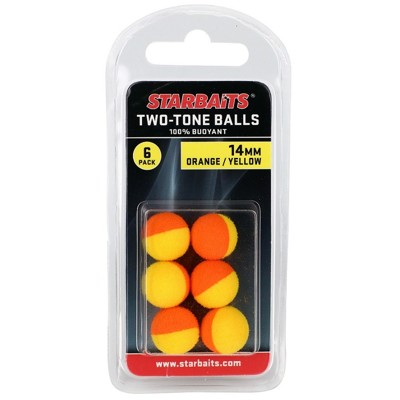 Starbaits Two Tones Balls 14mm oranžová/žlužá (plávajúca gulička)